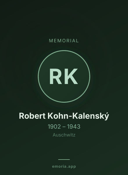 Memorial portrait of Robert Kohn-Kalenský