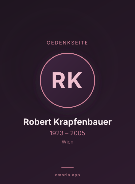 Gedenkportrait von Robert Krapfenbauer