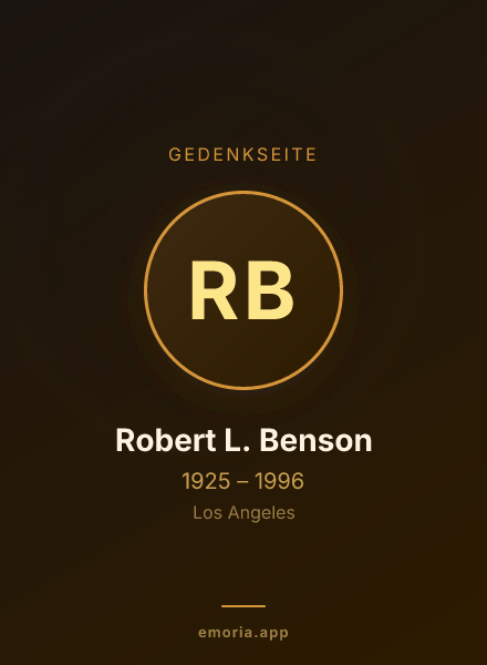 Gedenkportrait von Robert L. Benson