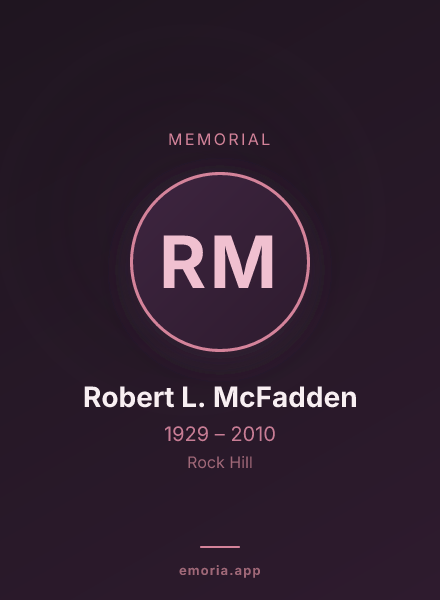 Memorial portrait of Robert L. McFadden