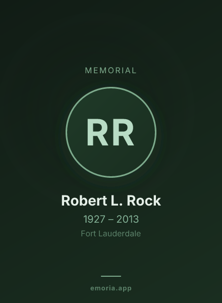 Memorial portrait of Robert L. Rock