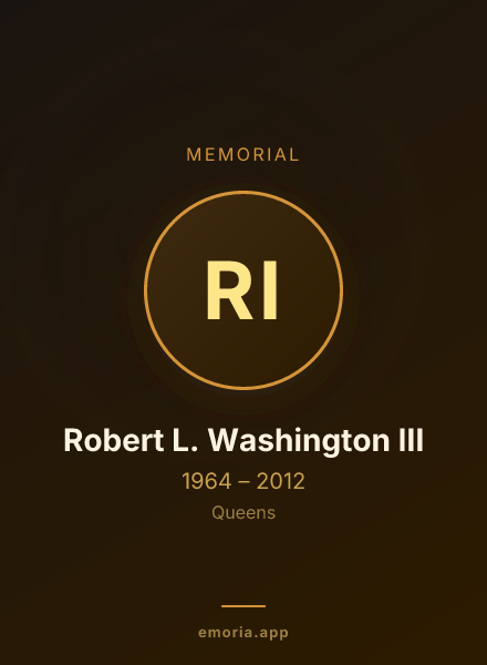 Memorial portrait of Robert L. Washington III