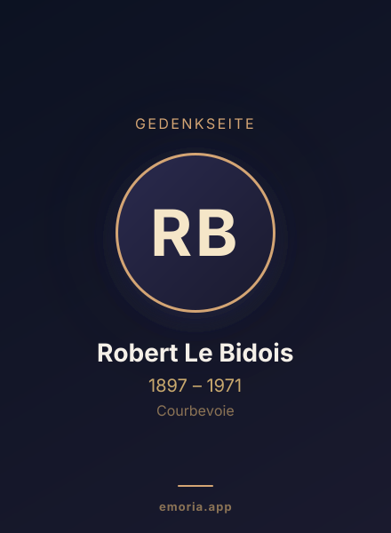 Gedenkportrait von Robert Le Bidois