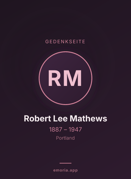 Gedenkportrait von Robert Lee Mathews