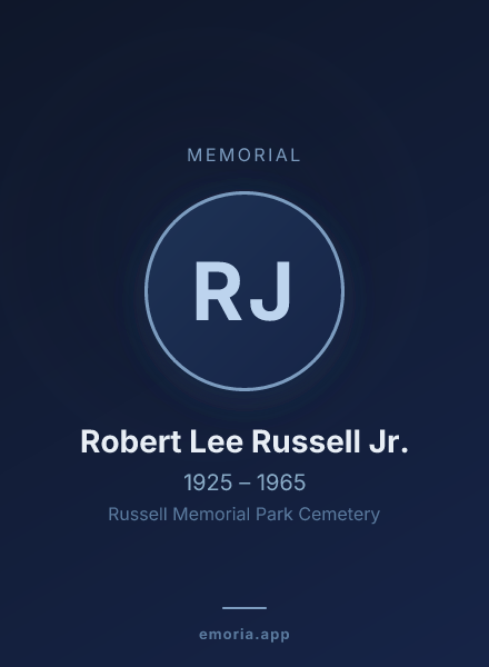 Memorial portrait of Robert Lee Russell Jr.