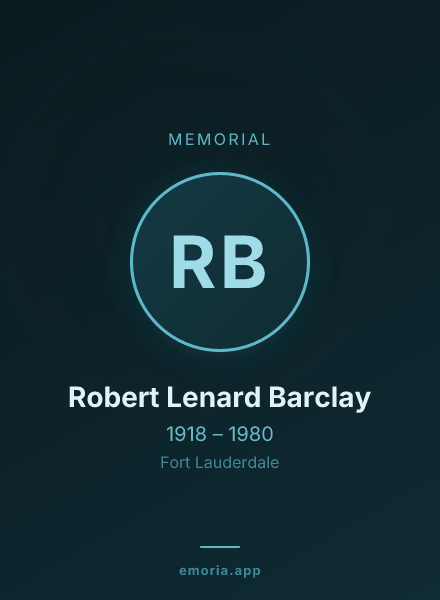 Memorial portrait of Robert Lenard Barclay