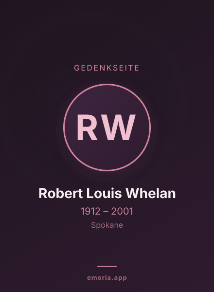 Gedenkportrait von Robert Louis Whelan
