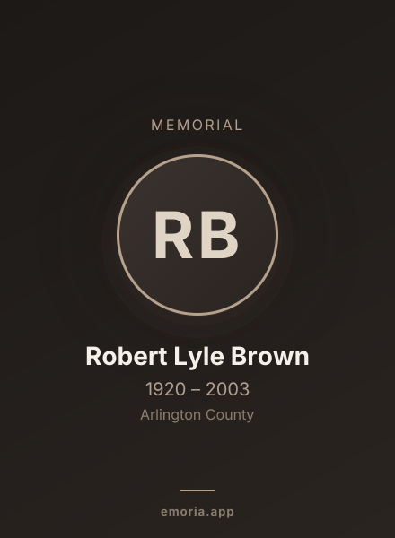 Memorial portrait of Robert Lyle Brown