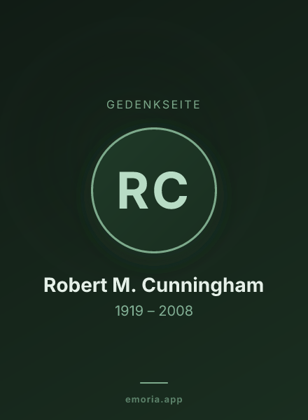 Gedenkportrait von Robert M. Cunningham