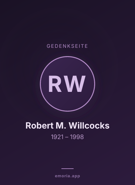 Gedenkportrait von Robert M. Willcocks