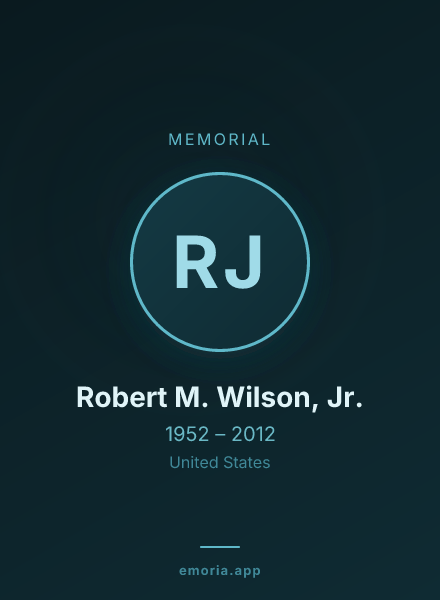 Memorial portrait of Robert M. Wilson, Jr.
