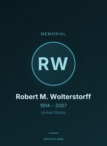Memorial portrait of Robert M. Wolterstorff