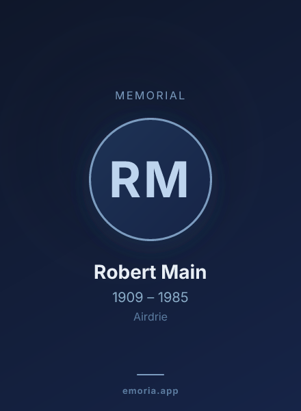 Memorial portrait of Robert Main