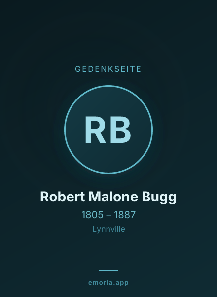 Gedenkportrait von Robert Malone Bugg