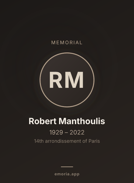 Memorial portrait of Robert Manthoulis