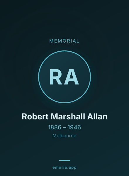 Memorial portrait of Robert Marshall Allan
