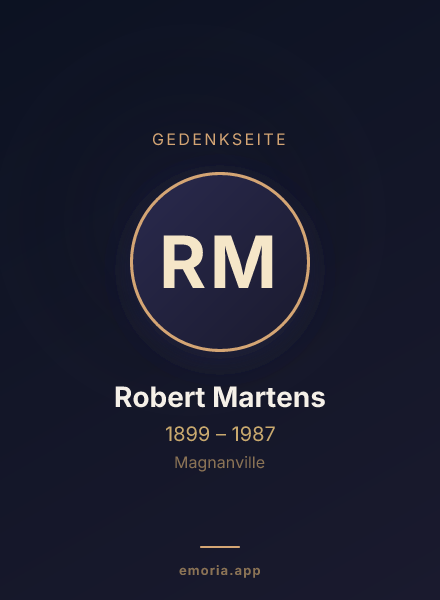 Gedenkportrait von Robert Martens