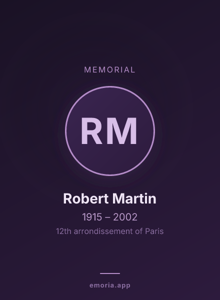 Memorial portrait of Robert Martin
