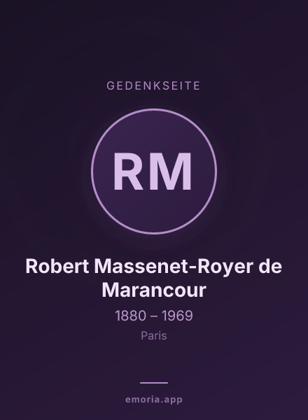 Gedenkportrait von Robert Massenet-Royer de Marancour