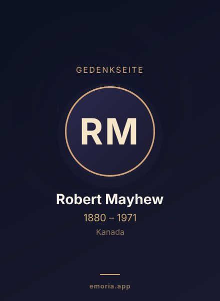 Gedenkportrait von Robert Mayhew