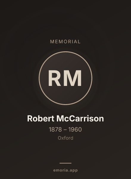 Memorial portrait of Robert McCarrison
