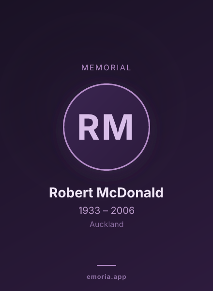Memorial portrait of Robert McDonald