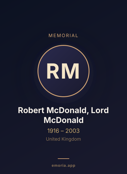 Memorial portrait of Robert McDonald, Lord McDonald