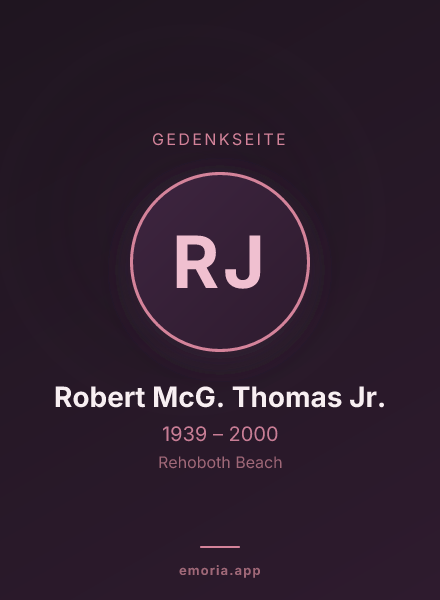 Gedenkportrait von Robert McG. Thomas Jr.
