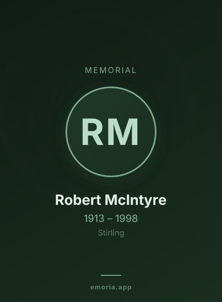 Memorial portrait of Robert McIntyre
