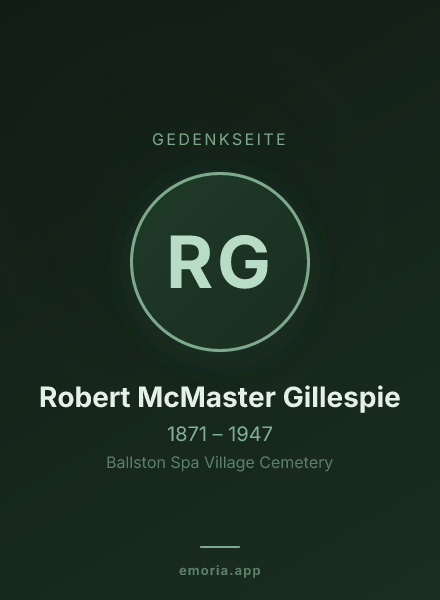 Gedenkportrait von Robert McMaster Gillespie