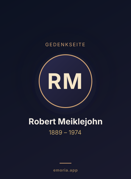 Gedenkportrait von Robert Meiklejohn