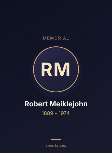 Memorial portrait of Robert Meiklejohn
