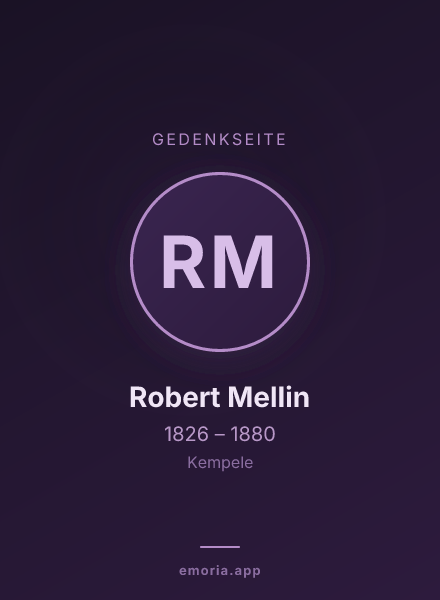 Gedenkportrait von Robert Mellin
