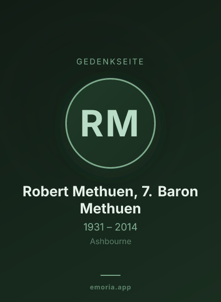 Gedenkportrait von Robert Methuen, 7. Baron Methuen