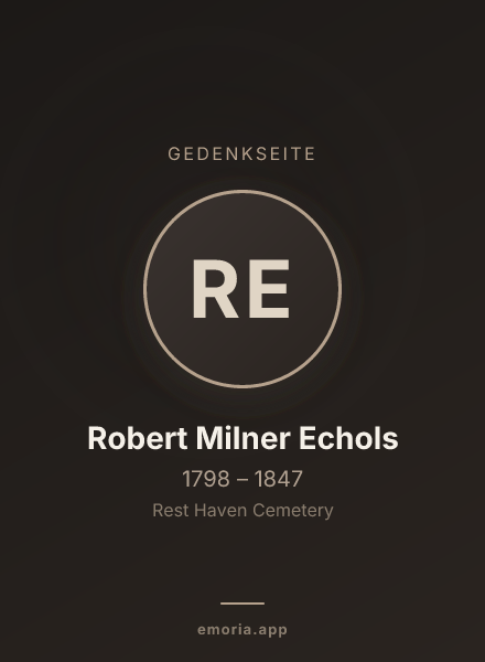 Gedenkportrait von Robert Milner Echols