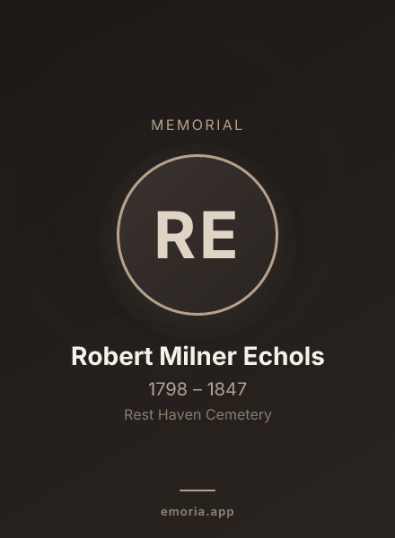 Memorial portrait of Robert Milner Echols