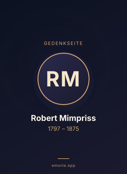 Gedenkportrait von Robert Mimpriss