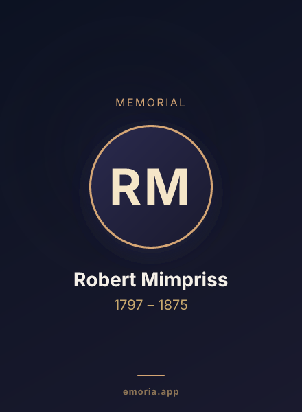 Memorial portrait of Robert Mimpriss