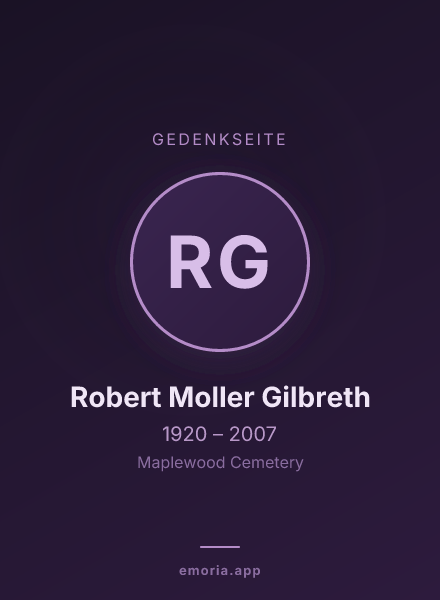 Gedenkportrait von Robert Moller Gilbreth