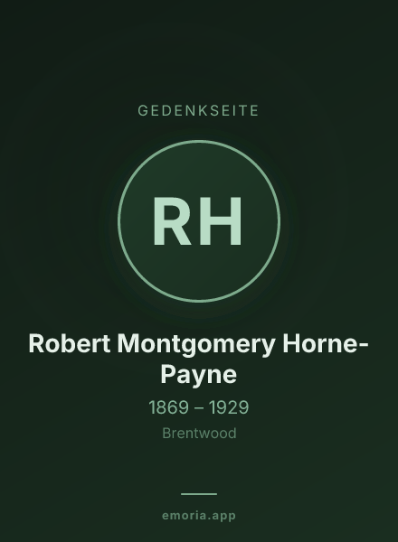 Gedenkportrait von Robert Montgomery Horne-Payne