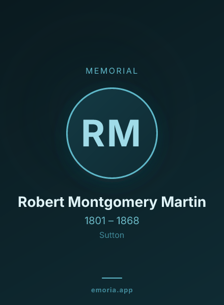 Memorial portrait of Robert Montgomery Martin