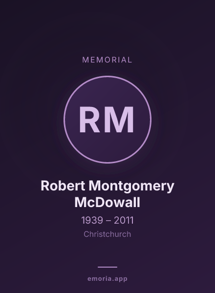 Memorial portrait of Robert Montgomery McDowall