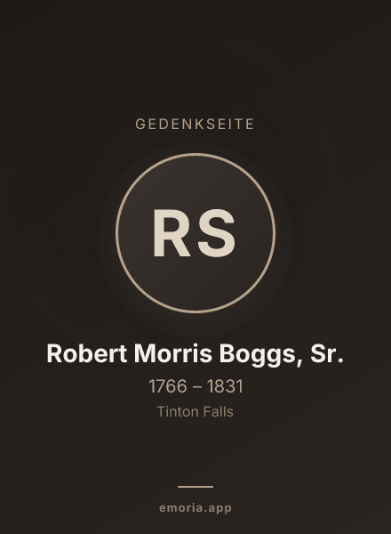 Gedenkportrait von Robert Morris Boggs, Sr.