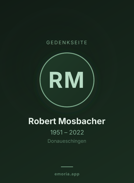 Gedenkportrait von Robert Mosbacher