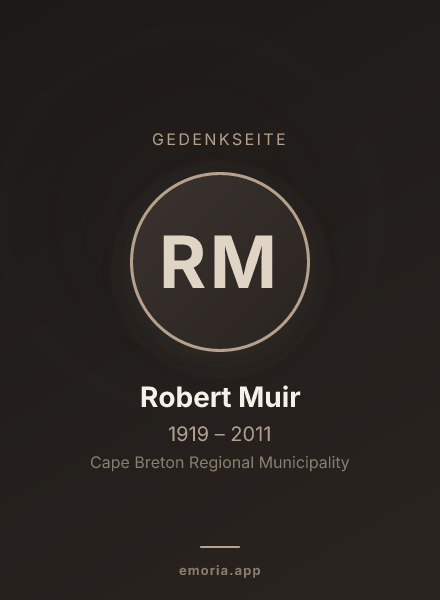 Gedenkportrait von Robert Muir