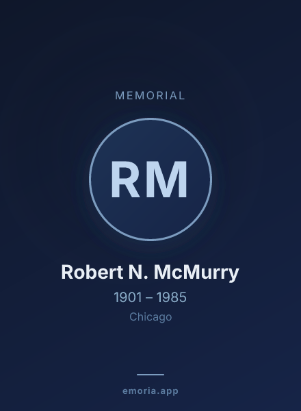 Memorial portrait of Robert N. McMurry