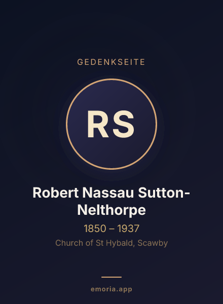 Gedenkportrait von Robert Nassau Sutton-Nelthorpe