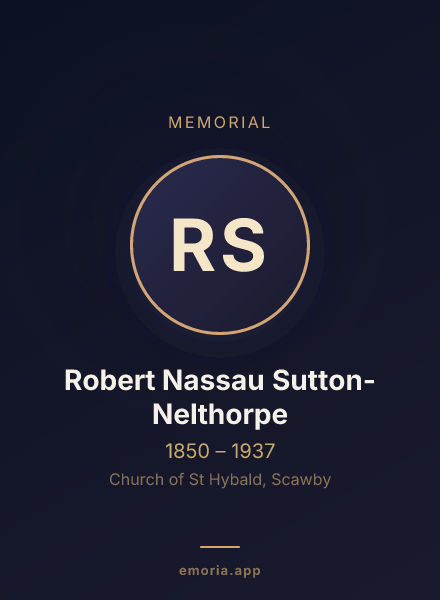 Memorial portrait of Robert Nassau Sutton-Nelthorpe