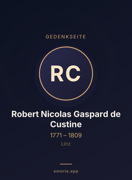 Gedenkportrait von Robert Nicolas Gaspard de Custine