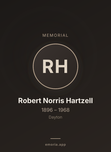 Memorial portrait of Robert Norris Hartzell